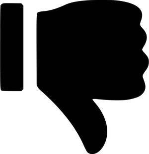 Thumbs Down Silhouette Icon PNG Image