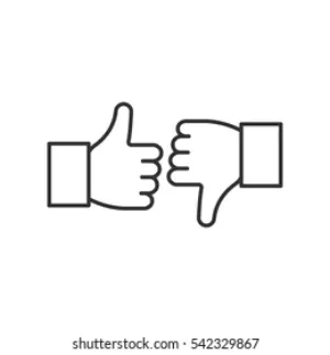 Thumbs Up Down Outline Icon PNG Image