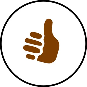 Thumbs Up Emoji Brown Circle Background PNG Image