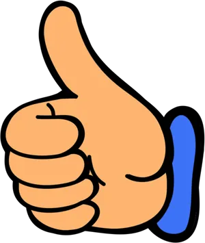 Thumbs Up Emoji With Blue Shadow PNG Image