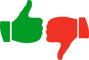 Thumbs Up Thumbs Down Contrast PNG Image