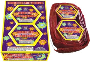 Thunder Strip Firecrackers Packaging PNG Image