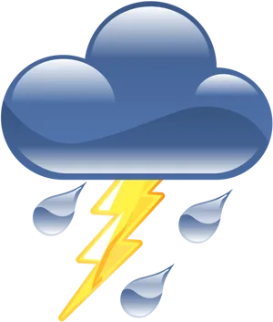 Thunderstorm Emoji Art PNG Image