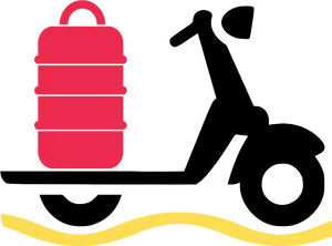 Tiffin Delivery Scooter Graphic PNG Image