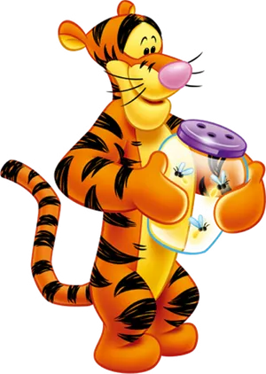 Tigger Holding Honey Pot PNG Image