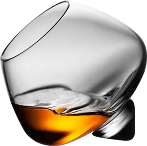 Tilted Whiskey Glass PNG Image