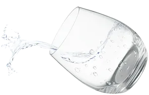 Tilting Water Glass Splash PNG Image