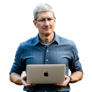 Tim Cook With Macbook Png Mpr PNG Image