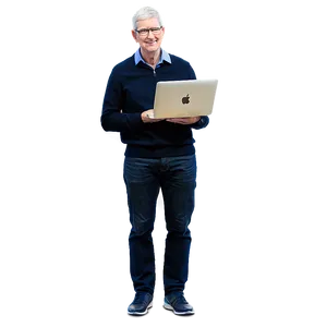 Tim Cook With Macbook Png Phw81 PNG Image