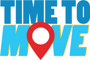 Time To Move Logowith Location Pin PNG Image