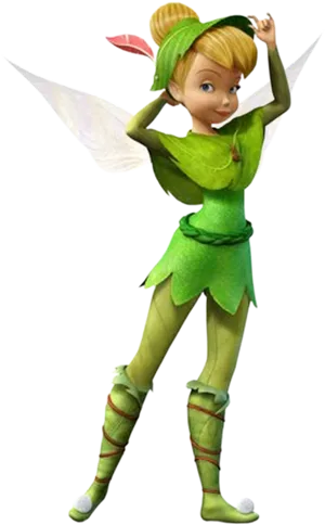 Tinkerbell Posing Fairy Cartoon PNG Image