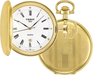 Tissot1853 Gold Pocket Watch PNG