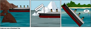 Titanic Ship Sinking Sequence PNG Image