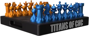 Titansof C N C Chess Set PNG Image