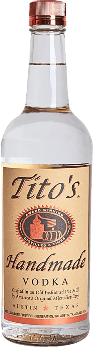 Titos Handmade Vodka Bottle PNG Image