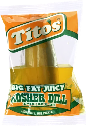 Titos Kosher Dill Pickle Package PNG Image