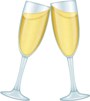 Toasting Champagne Flutes PNG Image