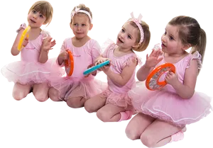 Toddler Ballet Classwith Tambourines PNG Image