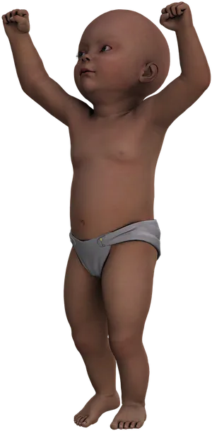 Toddler Celebration Pose PNG Image