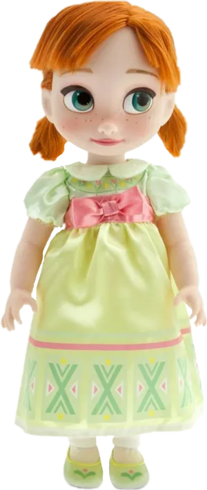 Toddler Dollin Green Dress PNG Image