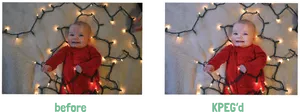 Toddler_with_ Holiday_ Lights PNG Image