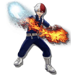 Todoroki Half Ice Half Fire Power PNG Image