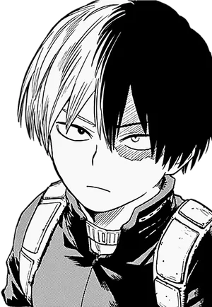 Todoroki Shoto Manga Portrait PNG Image