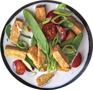 Tofu Salad Fresh Vegetables PNG Image