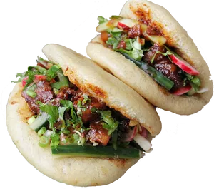 Tofu Stuffed Bao Sandwiches PNG Image