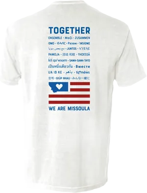 Together Multilingual White Shirt PNG Image