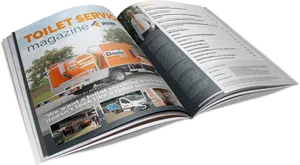 Toilet Services Magazine Spread PNG