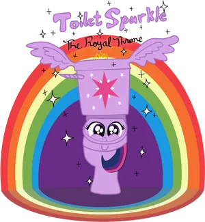 Toilet Sparkle Royal Throne Cartoon PNG Image