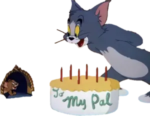 Tomand Jerry Celebration Cake PNG Image