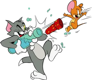 Tomand Jerry Chase Scene PNG Image