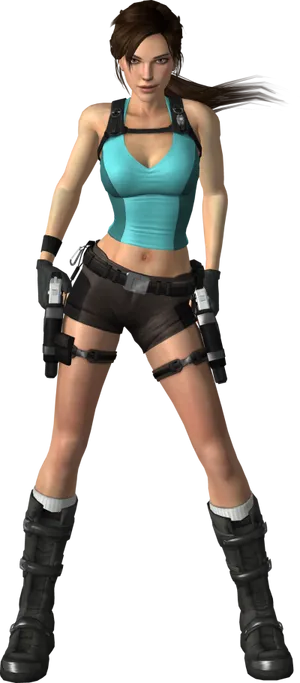 Tomb Raider Lara Croft Classic Pose PNG Image