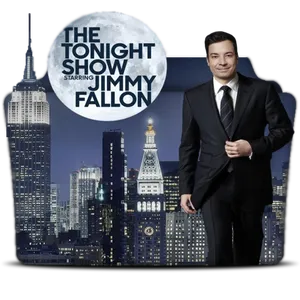 Tonight Show Host Cityscape Backdrop PNG Image