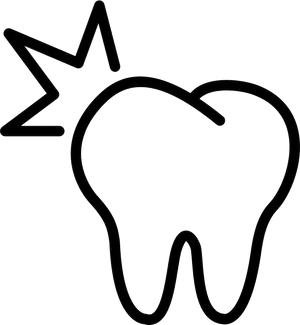 Tooth Outlinewith Pain Symbol PNG Image