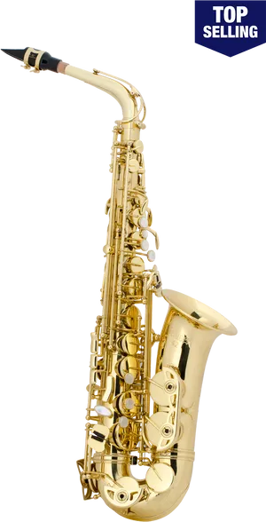 Top Selling Golden Saxophone PNG Image