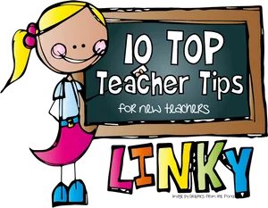 Top Teacher Tips Cartoon Clipart PNG Image