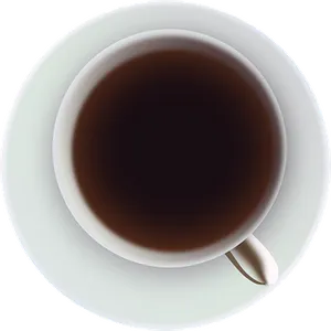 Top View Coffee Cupon Saucer PNG Image