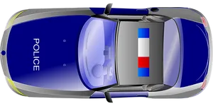 Top View Police Car Illustration PNG Image