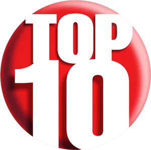 Top10 Icon Redand White PNG