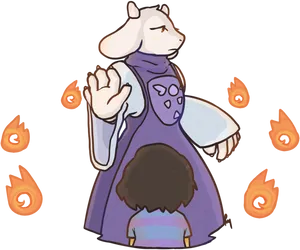 Toriel Magic Undertale PNG Image