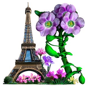 Torre Eiffel And Blooming Spring Png Amh39 PNG Image