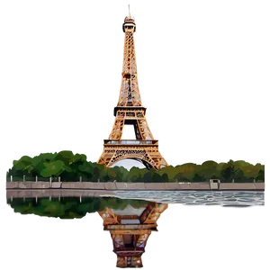 Torre Eiffel Reflection In Water Png Gif68 PNG Image