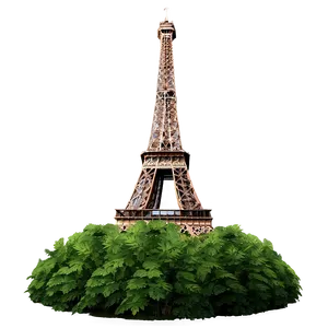 Torre Eiffel Surrounded By Greenery Png Jvp PNG Image