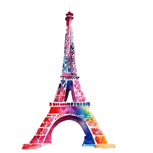 Torre Eiffel Watercolor Painting Png 06262024 PNG Image