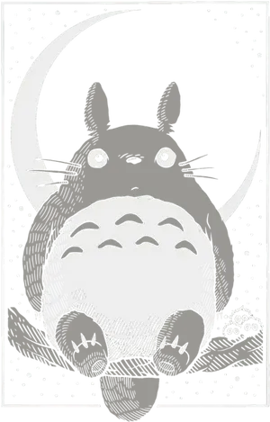 Totoro Moonlight Illustration PNG Image