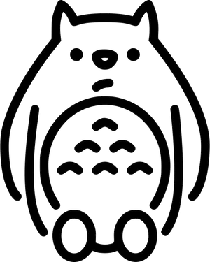 Totoro Outline Art PNG Image