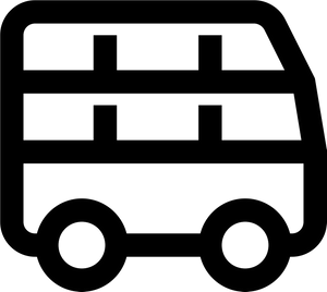 Tour Bus Icon Blackand White PNG